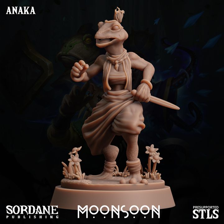 3D Printed Sordane Publishing Anaka Moonsoon 28 32mm D&D