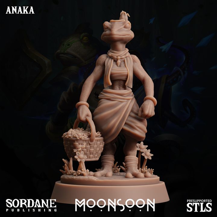 3D Printed Sordane Publishing Anaka Moonsoon 28 32mm D&D