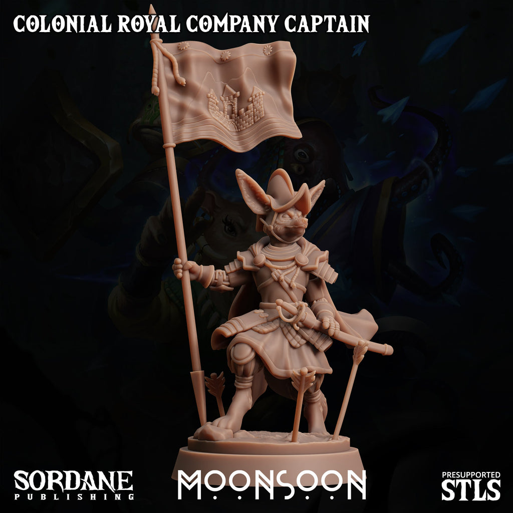 3D Printed Sordane Publishing Colonial Royal Company Captain Moonsoon 28 32mm D&D