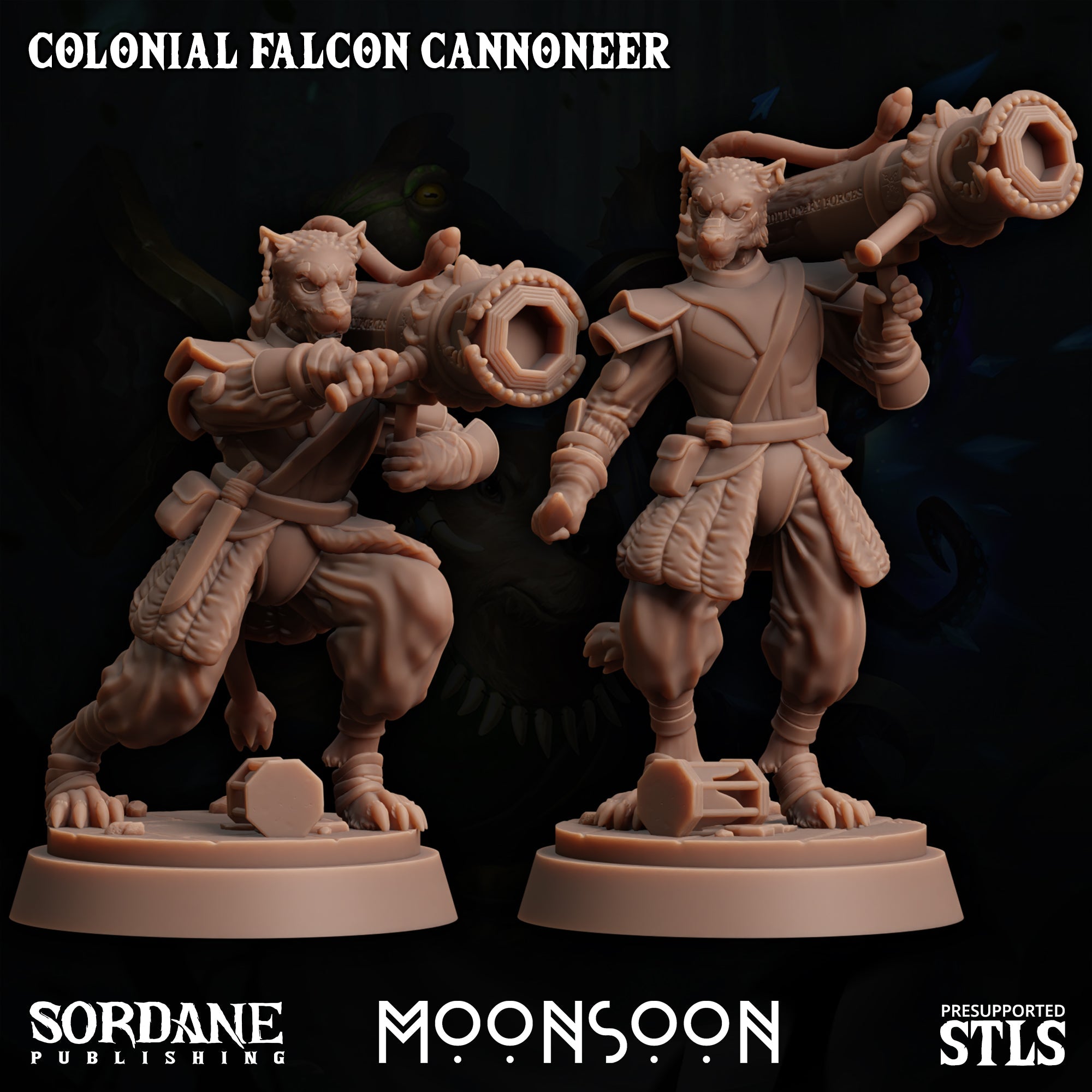 3D Printed Sordane Publishing Colonial Falcon Cannoneer Moonsoon 28 32mm D&D
