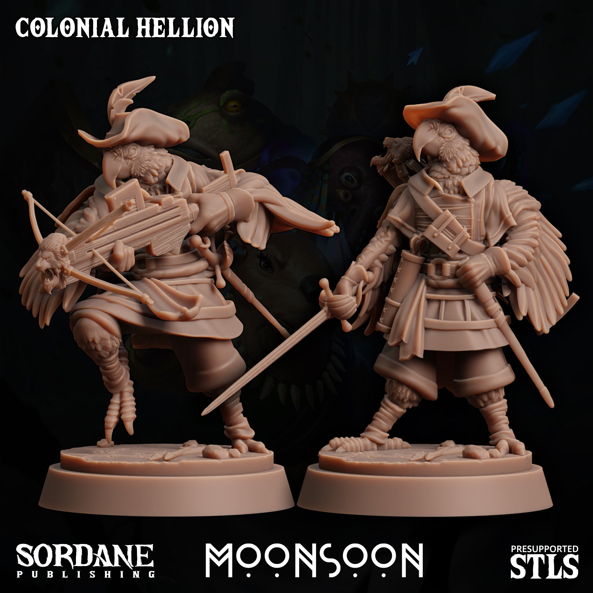 3D Printed Sordane Publishing Colonial Hellion Moonsoon 28 32mm D&D
