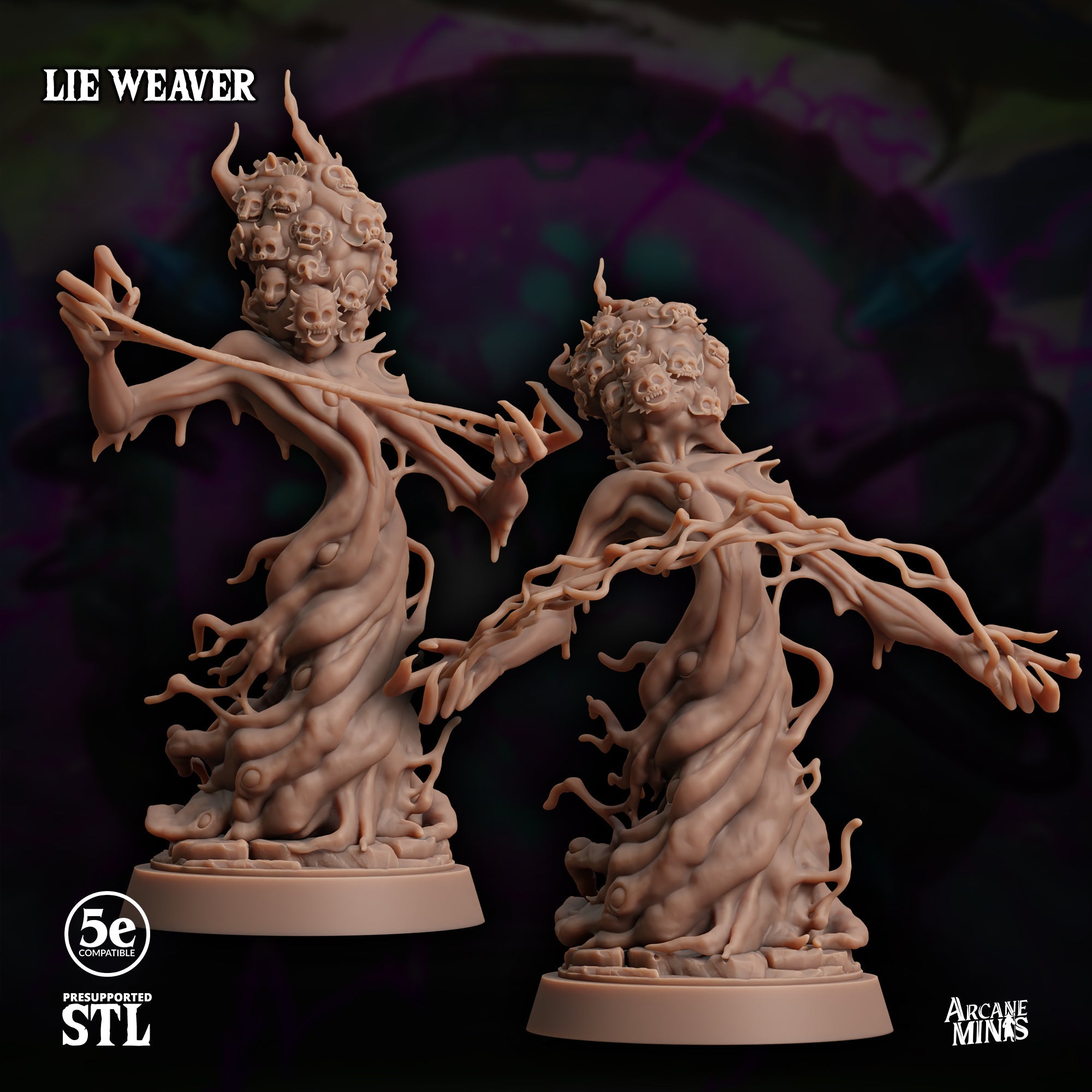 3D Printed Sordane Publishing Lie Weaver Moonsoon 28 32mm D&D