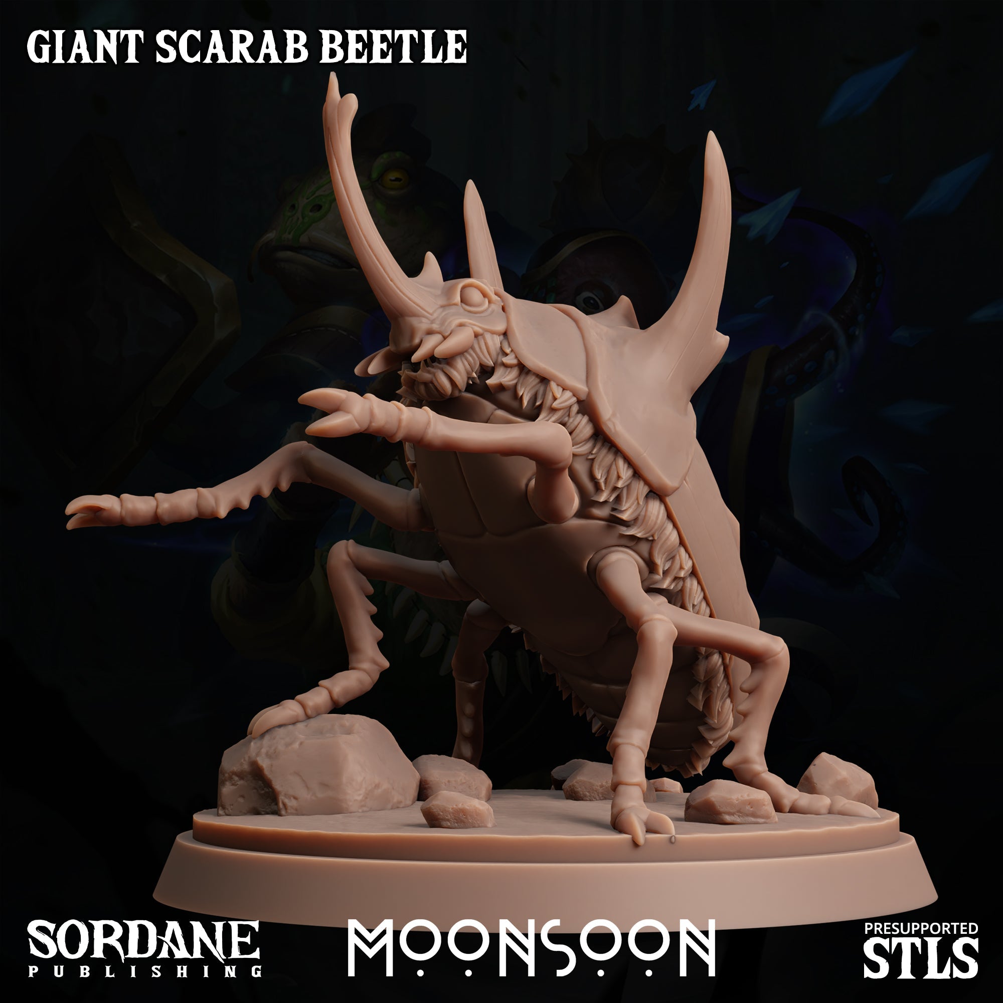 3D Printed Sordane Publishing Giant Scarab Beetle Moonsoon 28 32mm D&D