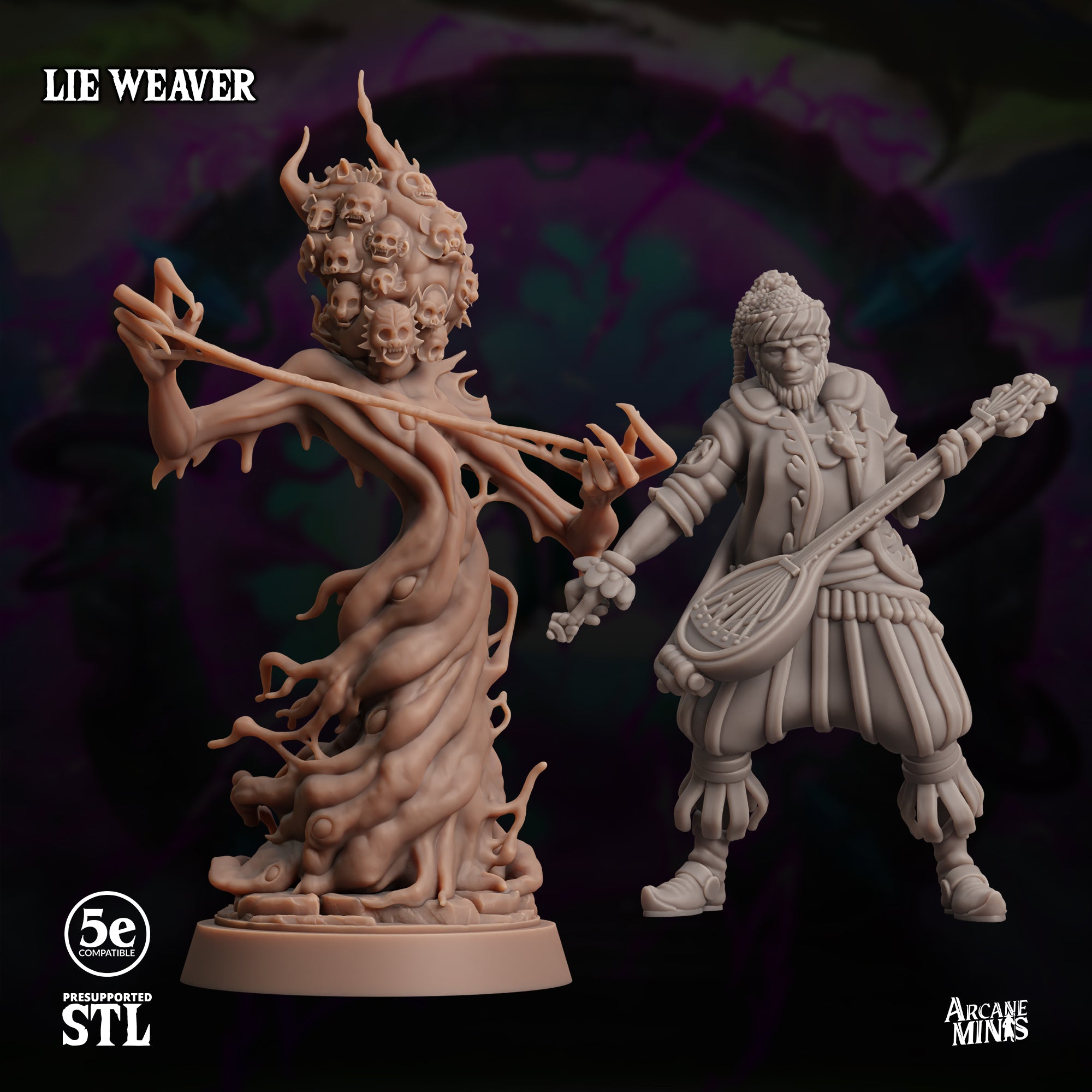 3D Printed Sordane Publishing Lie Weaver Moonsoon 28 32mm D&D