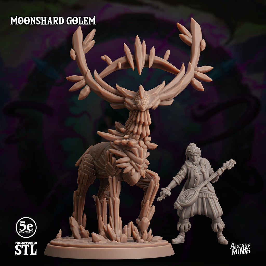 3D Printed Sordane Publishing Moonshard Golem Moonsoon 28 32mm D&D